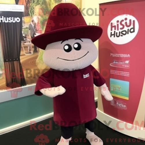 Costume De Mascotte Redbrokoly De Sushi Maroon Habillé D Un T-Shirt... on Productcaster.