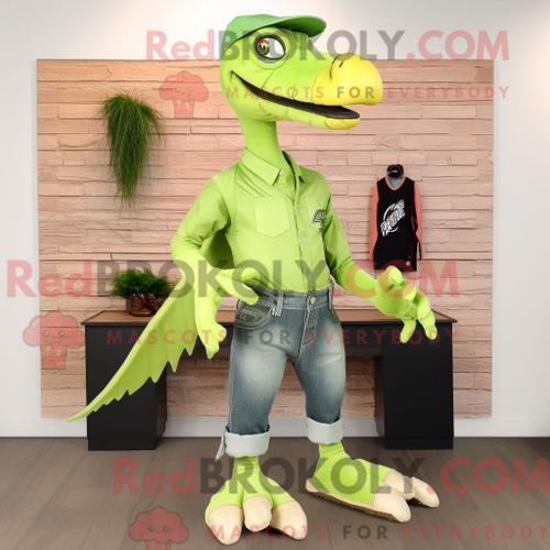 Costume Mascotte Redbrokoly Deinonychus Vert Citron Personnage Habi... on Productcaster.