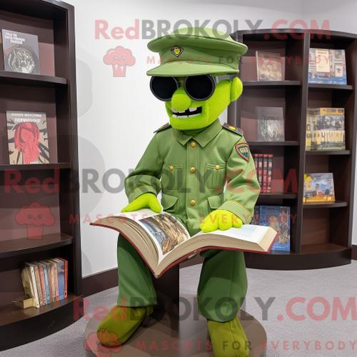 Costume De Mascotte Redbrokoly De Soldat Vert Citron Personnage Hab... on Productcaster.