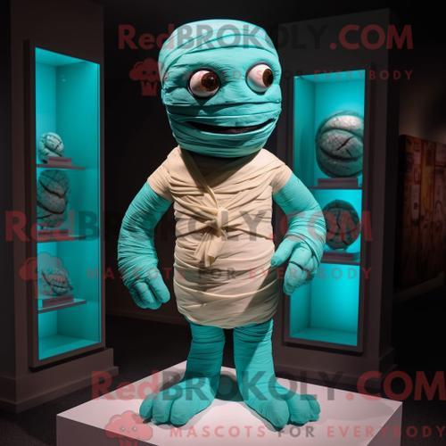 Costume De Mascotte Redbrokoly De Momie Turquoise Personnage Habill... on Productcaster.