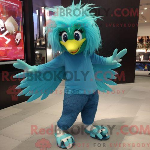 Personnage De Costume De Mascotte Redbrokoly De Harpie Cyan Habillé... on Productcaster.