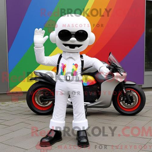 Personnage De Costume De Mascotte Redbrokoly Arc-En-Ciel Blanc Habi... on Productcaster.