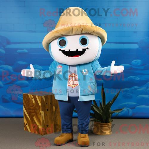 Costume De Mascotte Redbrokoly De Tacos Bleu Ciel Personnage Habill... on Productcaster.