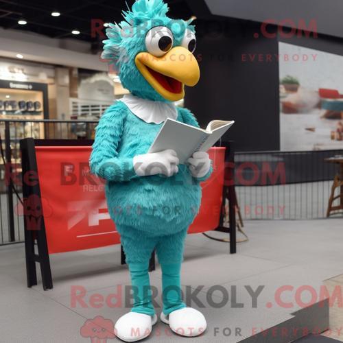 Costume De Mascotte Redbrokoly De Poulet Frit Turquoise Personnage ... on Productcaster.