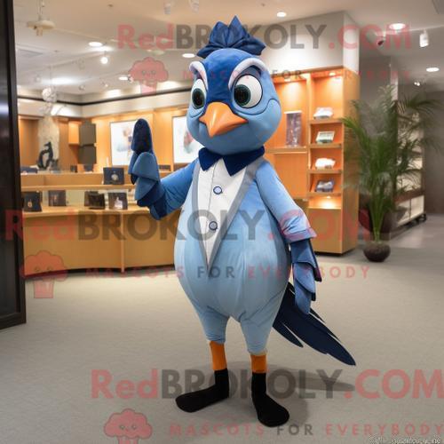 Mascotte Redbrokoly De Personnage De Carotte Bleue Habillé Avec Une... on Productcaster.