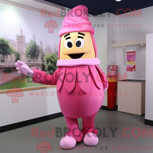 Costume Mascotte Redbrokoly De Frites Roses Personnage Habillé Avec... on Productcaster.