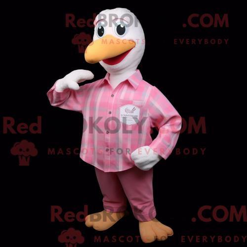 Costume De Mascotte Redbrokoly De Mouette Rose Habillé D Une Chemis... on Productcaster.