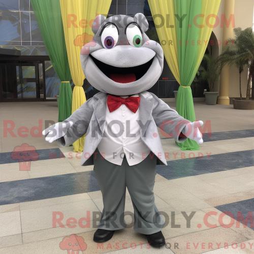 Personnage Mascotte Redbrokoly De Ceviche Gris Habillé Avec Un Pant... on Productcaster.