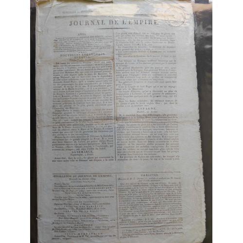 Document : Journal De L'empire Du 22 Fevrier 1809 on Productcaster.