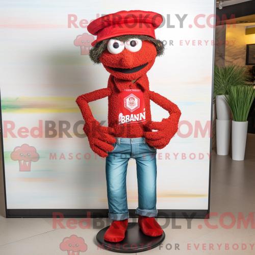 Costume De Mascotte Redbrokoly De Biryani Rouge Personnage Habillé ... on Productcaster.