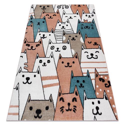 200x290 Cm Tapis Fun Gatti Pour Enfants, Chats Animaux Rose on Productcaster.