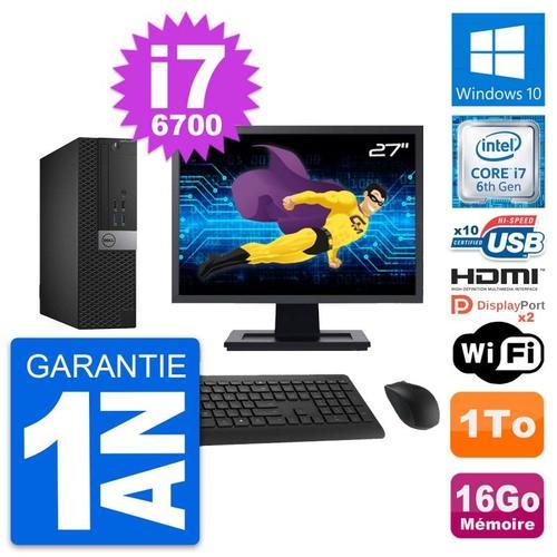 PC Dell 5040 SFF Ecran 27" Core i7-6700 RAM 16Go Disque 1To HDMI Wi... (Reconditionné) on Productcaster.