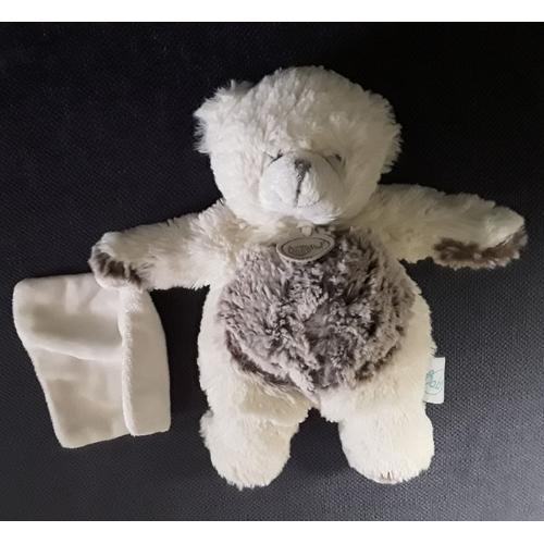 Doudou Mouchoir Ours Baby Nat' Les Flocons Blanc Marron Chiné Bn664... on Productcaster.