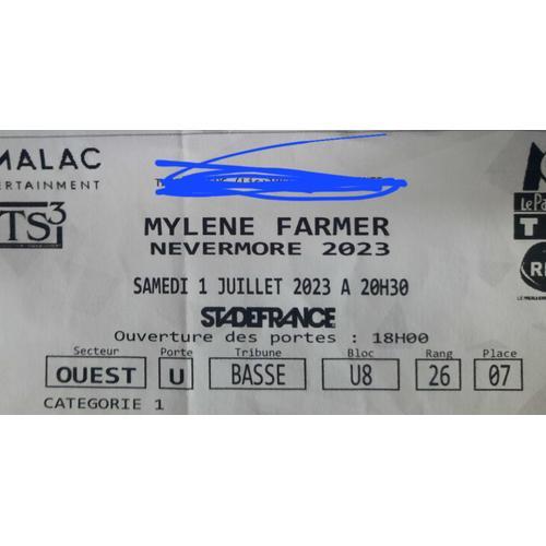 Billet Mylène Farmer on Productcaster.