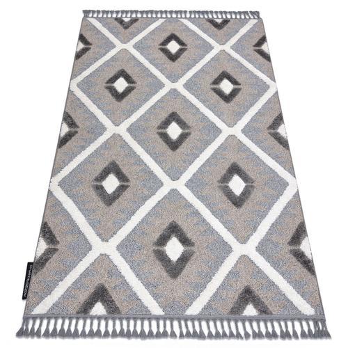 180x270 Cm Tapis Maroc P651 Diamants Gris / Blanc Franges Berbère M... on Productcaster.