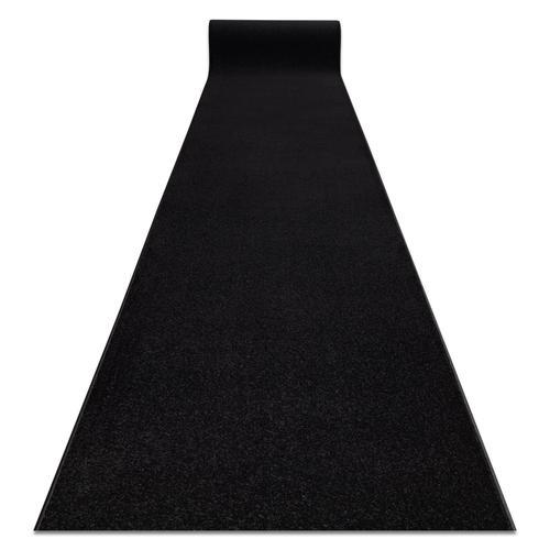 120x730 Cm Tapis De Couloir Karmel Plaine, Une Couleur Noir 120 Cm on Productcaster.