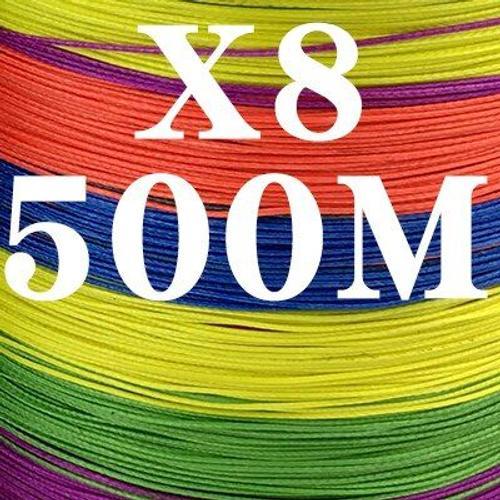 X8 Multicolor 500m-1.0 -Fil De Pêche Tressé Pe 9/8 Brins,Tissage Mu... on Productcaster.