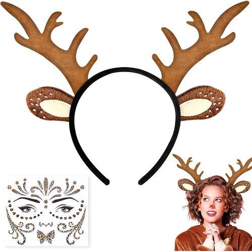 Serre-Tête De Renne Avec Oreilles, Serre-Tête De Cerf, Cornes De Ce... on Productcaster.