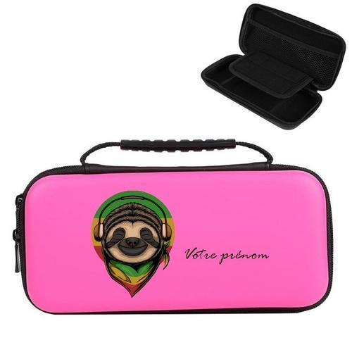 Etui Pochette Switch Lite Rose Rasta Paresseux Avec Votre Prénom on Productcaster.