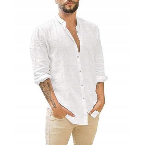 2024 Chemise En Lin Pour Hommes Lâche Mode Chemise Surdimensionnée ... on Productcaster.