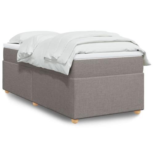 Vidaxl Sommier À Lattes De Lit Avec Matelas Taupe 100x200 Cm Tissu on Productcaster.