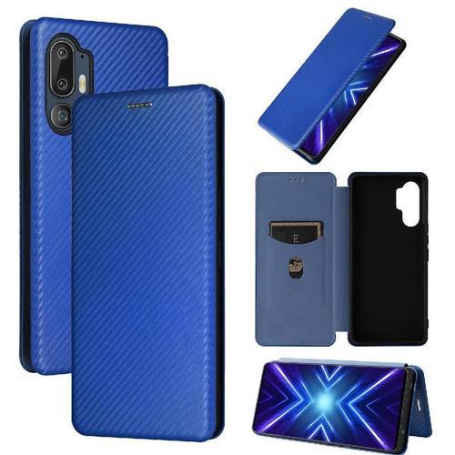 Flip Étui Pour Htc U24 Pro Fibre De Carbone Magnétique Coque En Cui... on Productcaster.