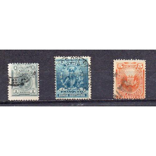 Pérou- Lot De 3 Timbres Oblitérés Divers on Productcaster.