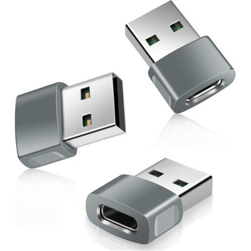 gris Adaptateur USB vers USB C 3-Pack,Type C Femelle USB A Male Con... on Productcaster.