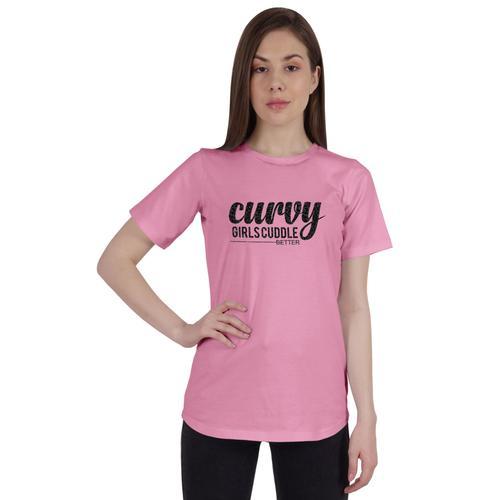 Inkmeso T,Shirt Imprim Graphique "Curvy Girls Cuddle Better" Avec C... on Productcaster.