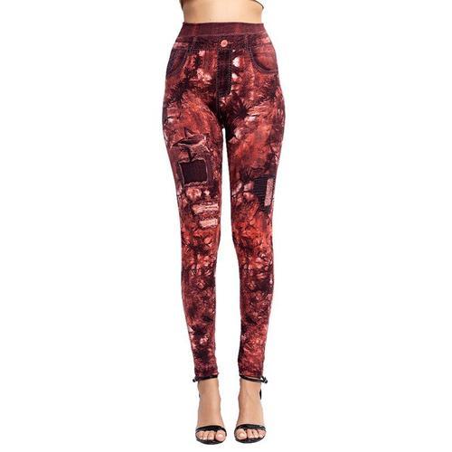 Jean Imitation Denim Pour Femmes, Leggings Slim Extensible, Pantalo... on Productcaster.