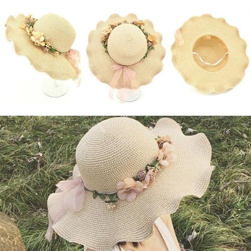 Chapeau De Soleil En Paille À Fleurs Pour Femmes, Élégant Et Beau, ... on Productcaster.