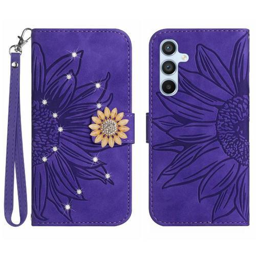 Étui Pour Samsung Galaxy M55 5g Couverture En Cuir Pu Titulaire De ... on Productcaster.