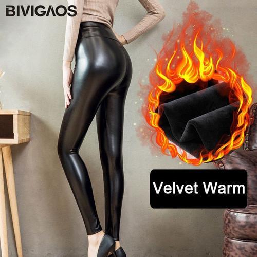 Bivigaos Pantalon En Cuir Noir Pour Femmes, Slim, Slim, Taille Haut... on Productcaster.