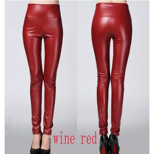 Legging En Faux Cuir Pu Femme, Legging Slim En Molleton Épais, Slim... on Productcaster.