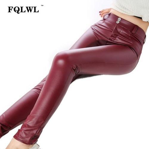 Fqlwl ? Leggings En Faux Cuir Pu, Épais/Noir, Push Up, Taille Haute... on Productcaster.