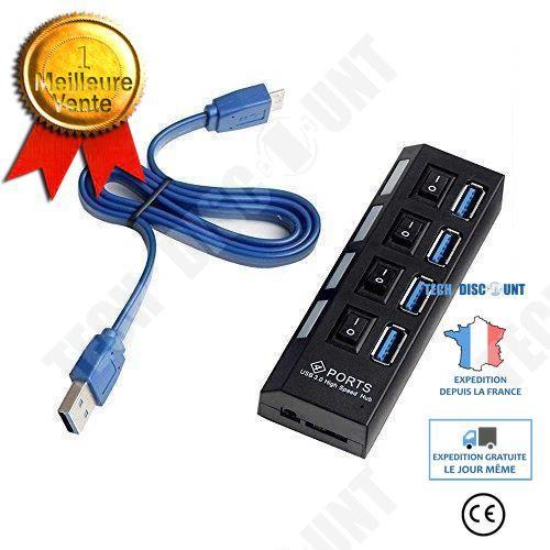 Multiprise USB 3.0 avec 4 ports avec indicateur LED et interrupteur... on Productcaster.