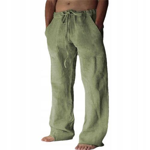 Pantalon Droit En Lin Pour Hommes, Décontracté, Respirant, Ample, P... on Productcaster.