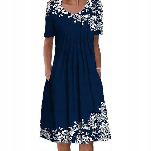 Robe Midi D'été Femme Élégante À Fleurs, Plissée Xxl Fs16469 on Productcaster.