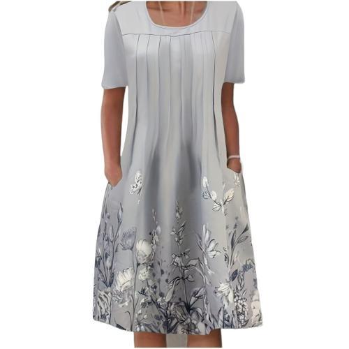 Élégante Robe Midi D'été À Fleurs Plissées Xxxl Fs14982 on Productcaster.