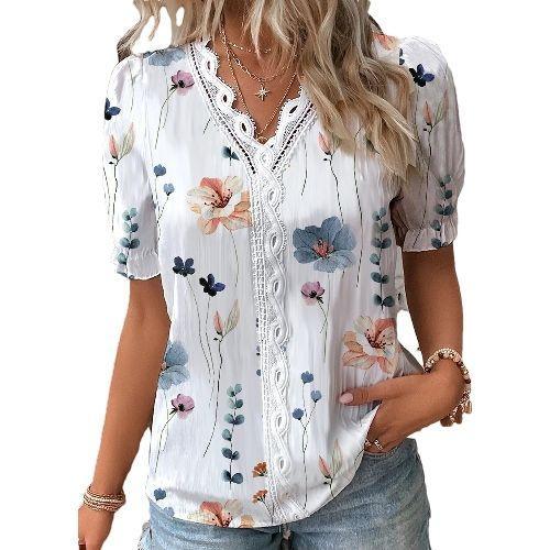 Blouse Élégante En Dentelle À Fleurs Pour Femmes À La Mode L Fs19407 on Productcaster.