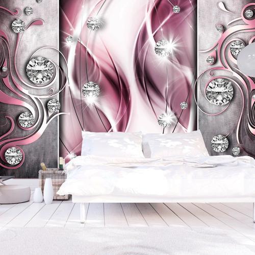 Papier peint intissé Abstractions Pink and Diamonds : Taille - 350 ... on Productcaster.