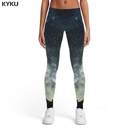 Kyku Legging Galaxy Pour Femmes, Pantalon De Sport En Spandex, Bleu... on Productcaster.