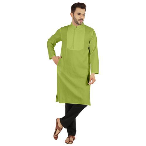 Atasi Indian Solid Kurta Pyjama Ensemble Pour Collier Mandarin Homm... on Productcaster.