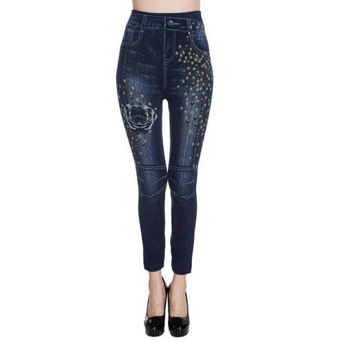 Faux Jean Femmes Leggings Extensible Fitness Femmes Décontracté Flr... on Productcaster.