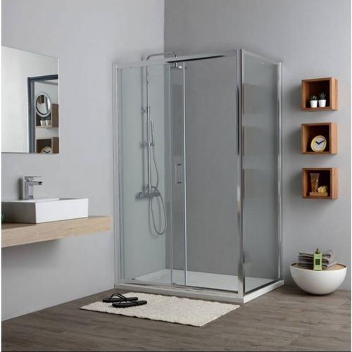 CABINE DE DOUCHE AVEC PORTE NICHE 120 CM + PORTE FIXE 70 EN VERRE T... on Productcaster.