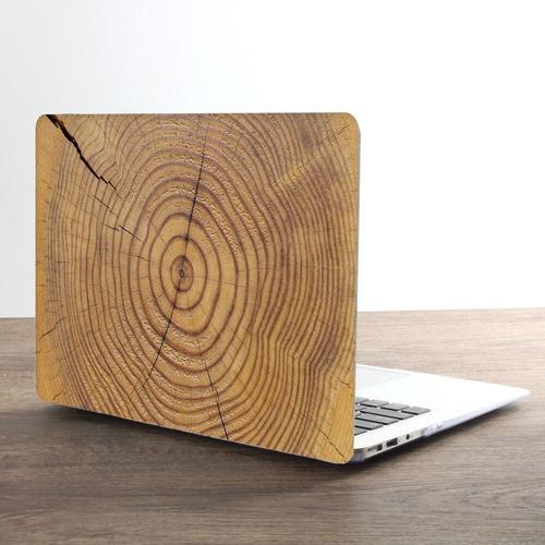 Dessus en cuir PU grain de bois classique pour MacBook Air Pro Reti... on Productcaster.