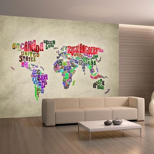 Papier peint intissé Carte du monde Better World : Taille - 250 x 1... on Productcaster.