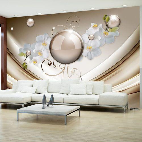 Papier peint intissé Fleurs Golden Abstract : Taille - 250 x 175 cm on Productcaster.