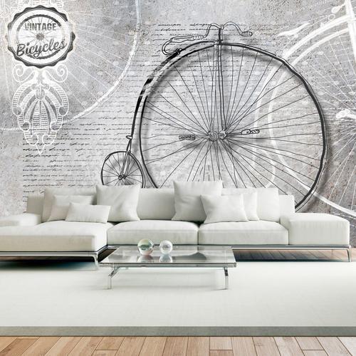 Papier peint intissé Vintage et Retro Vintage bicycles - black and ... on Productcaster.