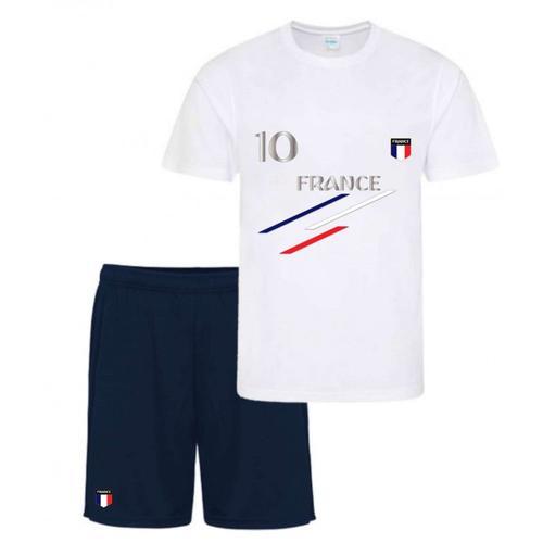 Ensemble Short Et Maillot De France Blanc Bleu Marine on Productcaster.